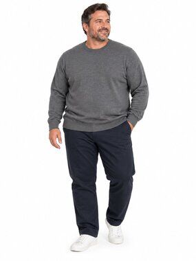 Structure Mens XXL 100% Italian Merino Wool Sweater Gray Crewneck Pullover